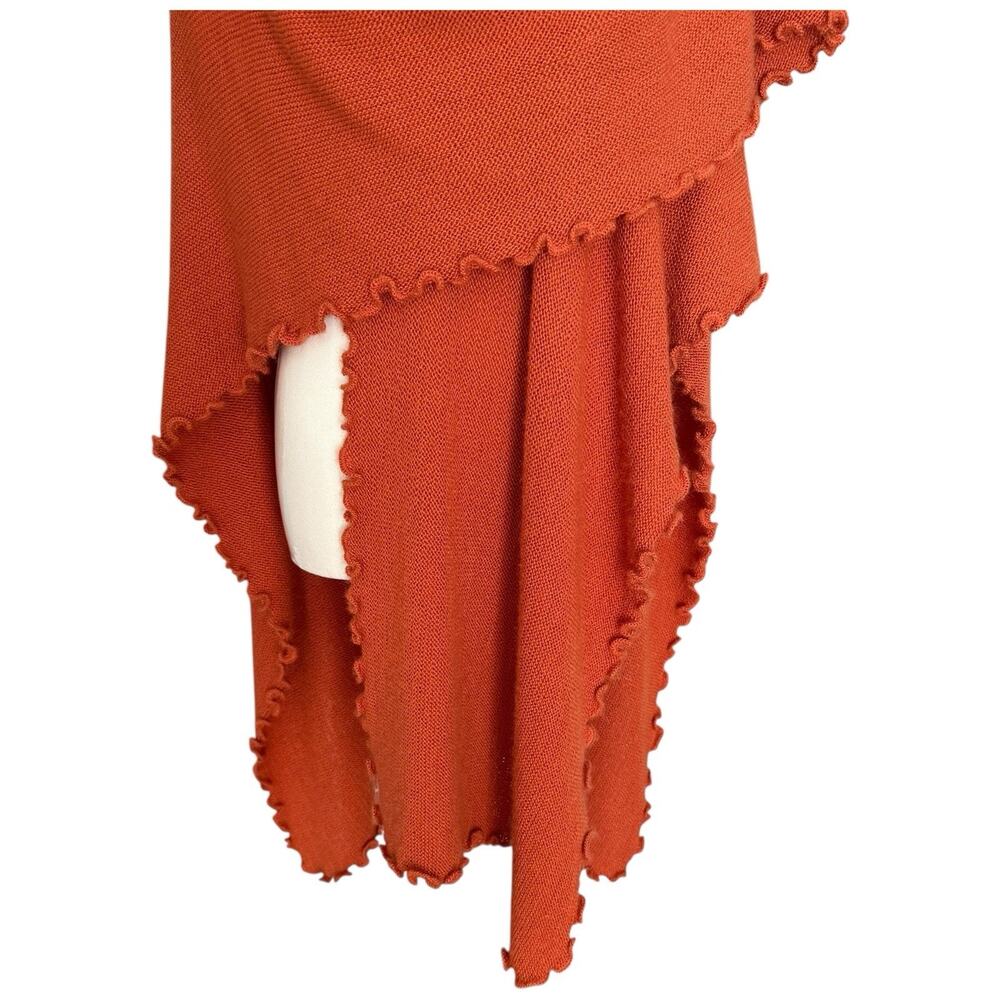 Alpaca Shawl With Soft Waves Reversible Knit Cape View 2